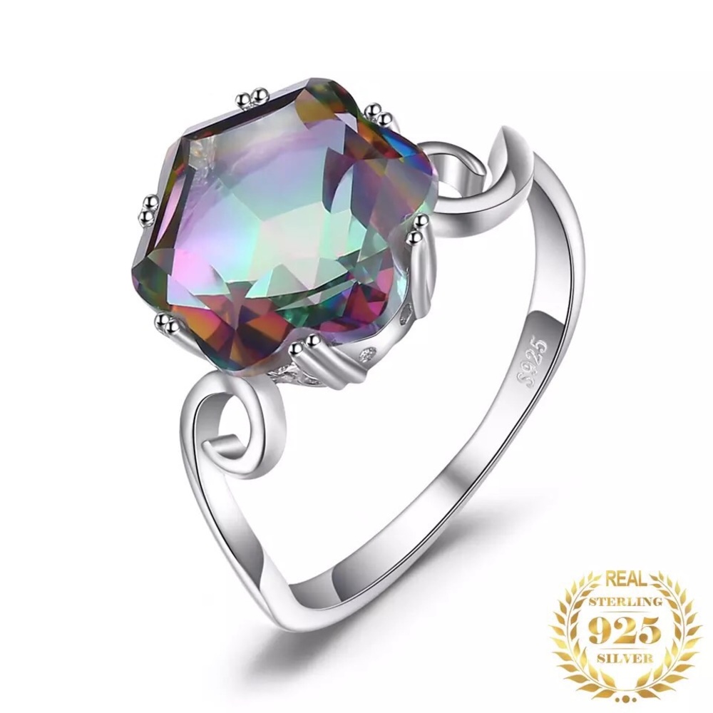 Mystic Fire Topaz Sterling Silver Artisan Ring